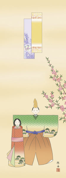 桃の節句　掛け軸
