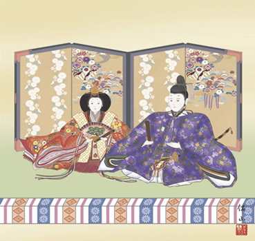 桃の節句　掛け軸