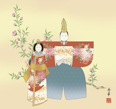 桃の節句　掛け軸