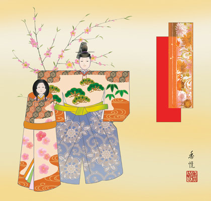 おひな様(お雛様)　掛け軸