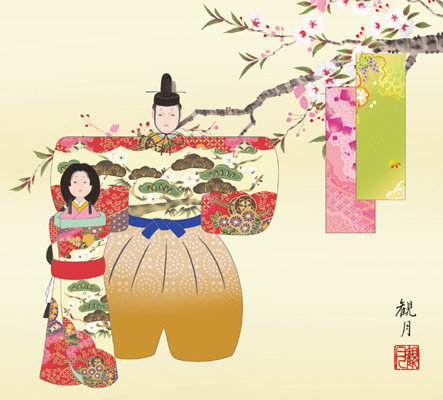 おひな様(お雛様)　掛け軸