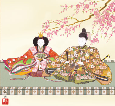 おひな様(お雛様)　掛け軸