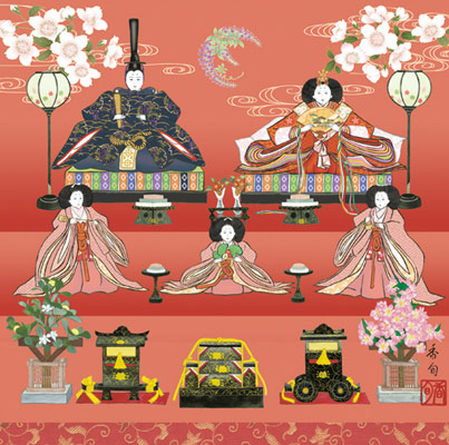 おひな様(お雛様)　掛け軸