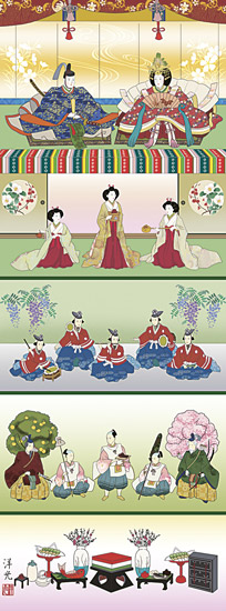 おひな様(お雛様)　掛け軸