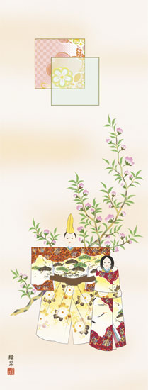 桃の節句掛軸