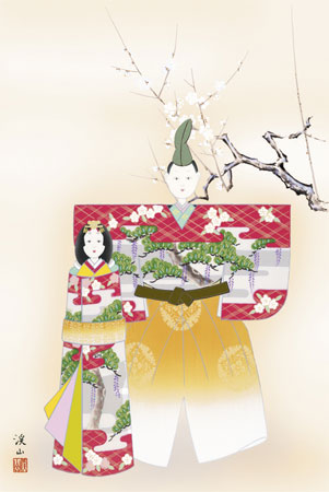 桃の節句掛軸