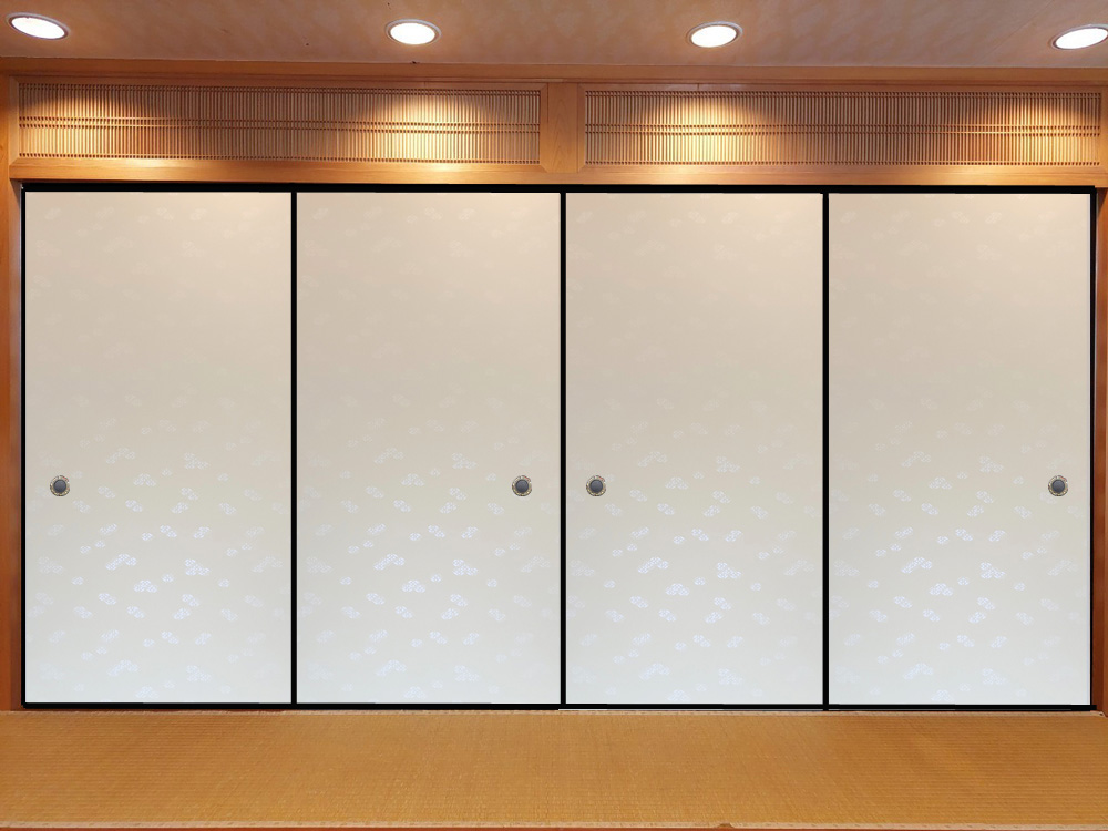 江戸からかみ 小花飛び七宝 s-830 ふすま【襖】・障子屋 和紙苑